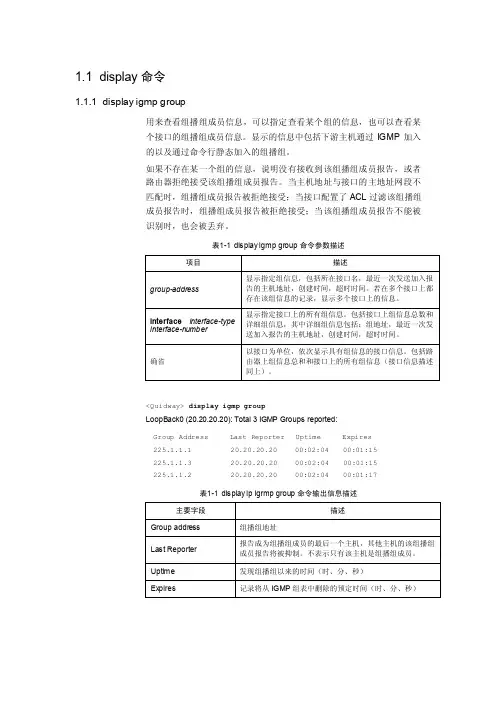 IGMP常用维护命令