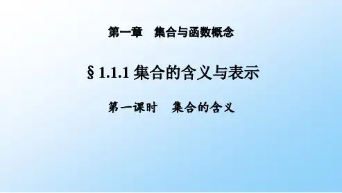 高中数学新课标人教A版必修一：1.1.1.1集合的含义与表示