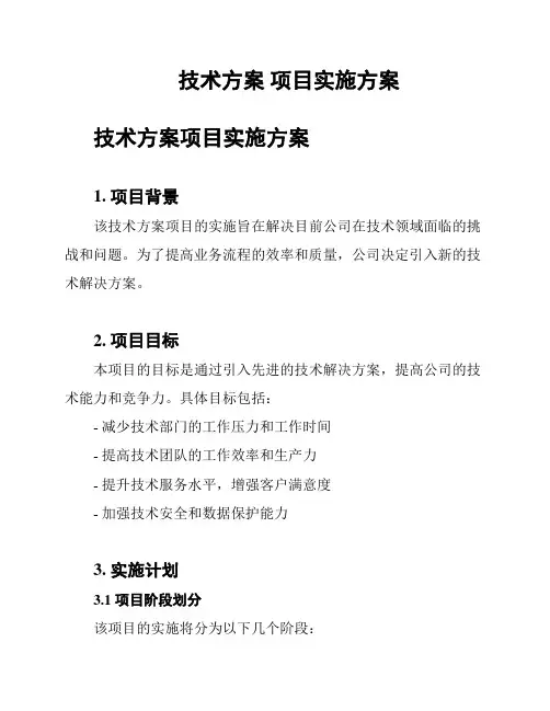 技术方案 项目实施方案