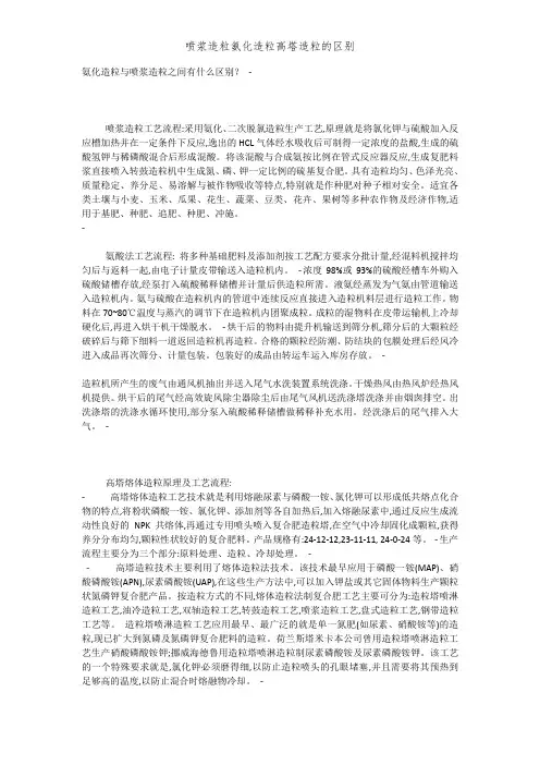 喷浆造粒氨化造粒高塔造粒的区别