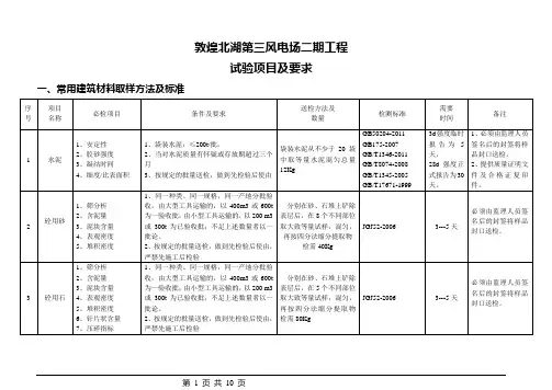 试验项目及要求