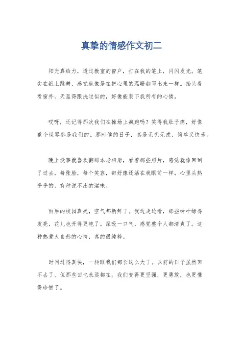 真挚的情感作文初二