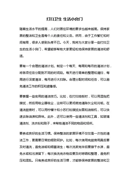 打扫卫生 生活小窍门