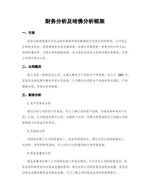 财务分析及哈佛分析框架