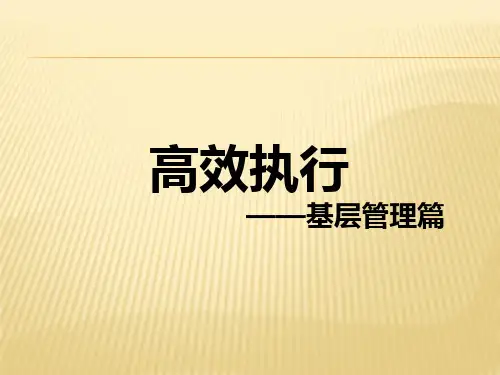 高效执行-基层管理篇