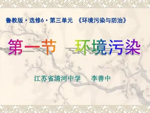 鲁教版·选修6·第三单元《环境污染与防治》