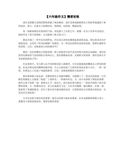 【六年级作文】慢看初秋