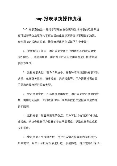 sap报表系统操作流程