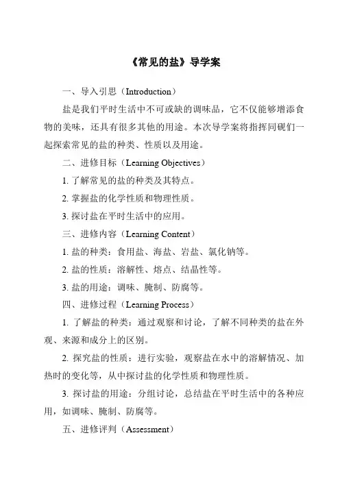 《常见的盐导学案》