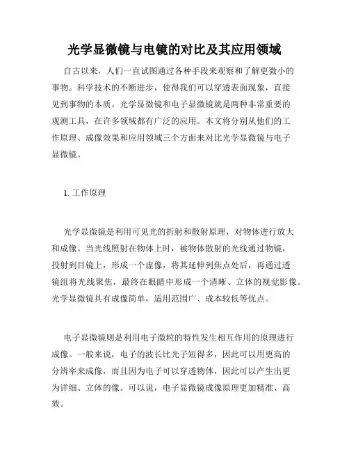 光学显微镜与电镜的对比及其应用领域