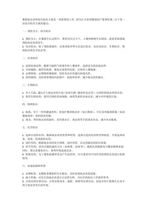 葡萄病虫害的综合防治方案