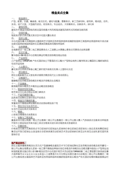 楼盘卖点全集   (中国点击地产营销顾问)  点击出品29