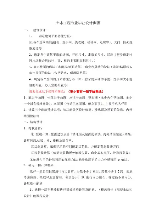 土木工程专业毕业设计步骤