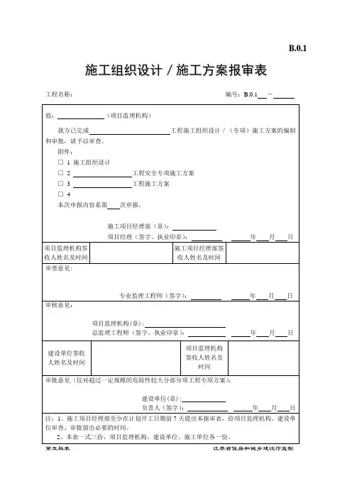 B.0.1施工组织设计／施工方案报审表