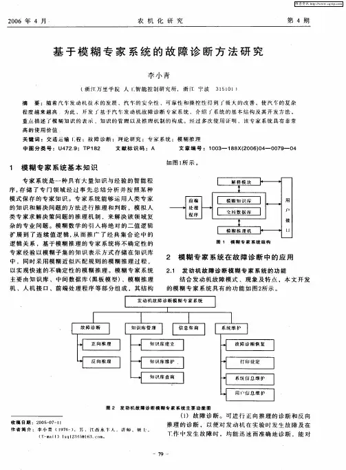 基于模糊专家系统的故障诊断方法研究