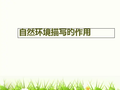 自然环境描写的作用