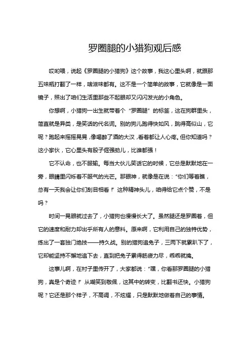 罗圈腿的小猎狗观后感