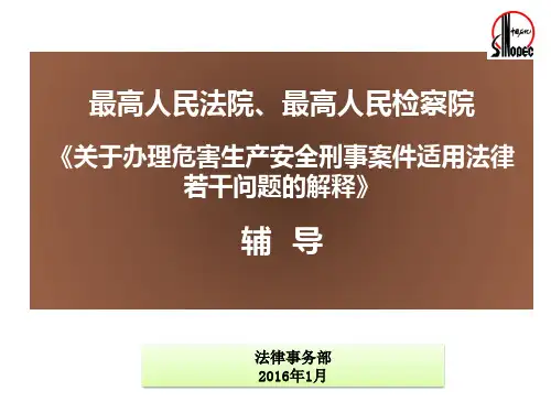 关于办理危害生产安全刑事案件适用法律若干问题讲义