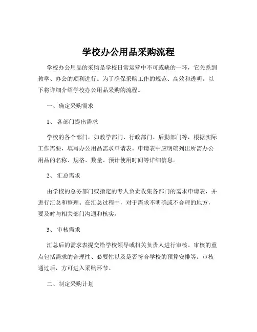 学校办公用品采购流程