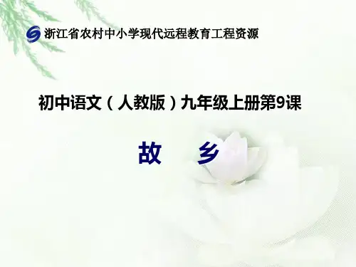 人教版语文九年级上册第九课《故乡》课件解析