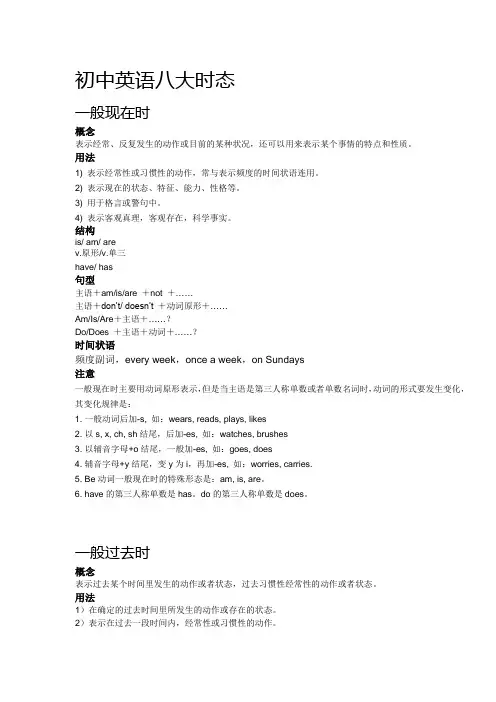 初中英语八大时态 全