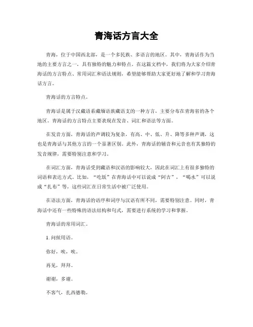 青海话方言大全
