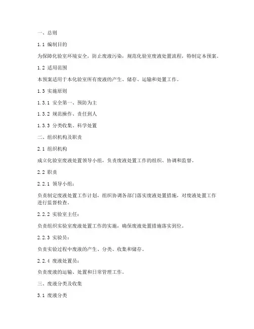 化验室废液处置预案