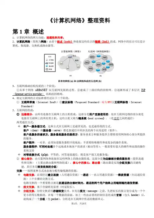 计算机网络(第七版)谢希仁著-考试知识点整理