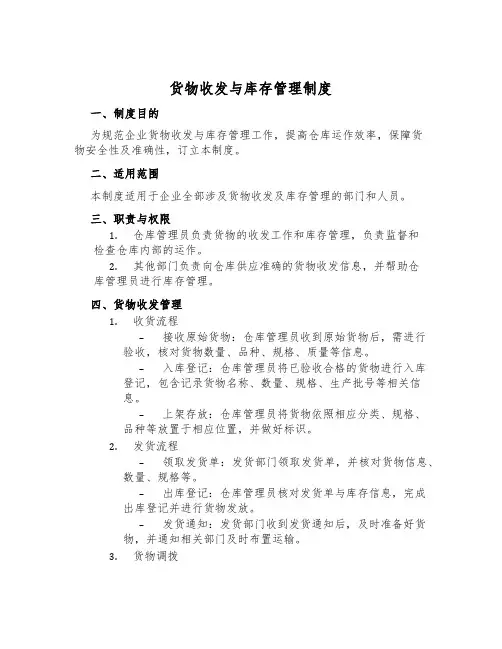 货物收发与库存管理制度