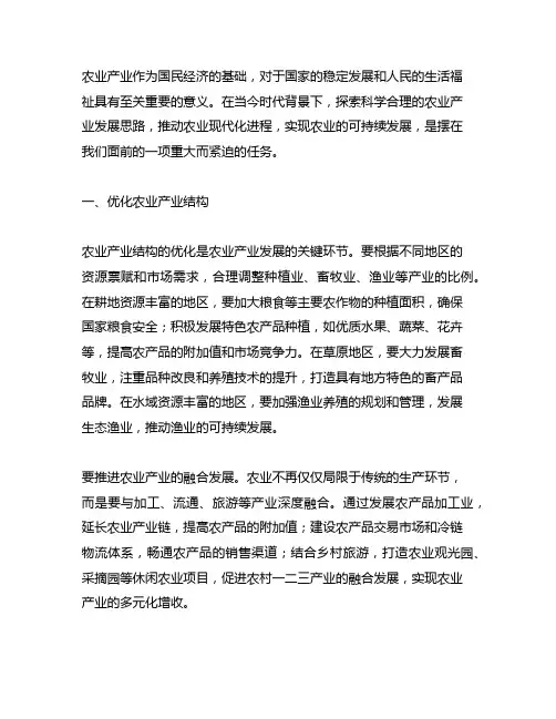 农业产业发展思路