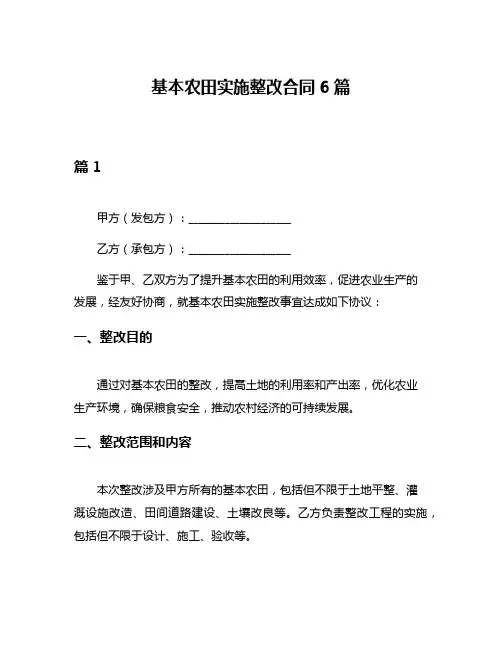 基本农田实施整改合同6篇