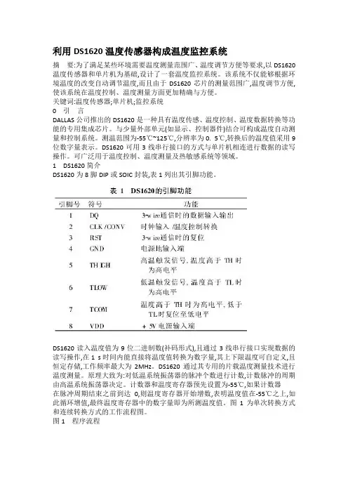 利用DS1620温度传感器构成温度监控系统11