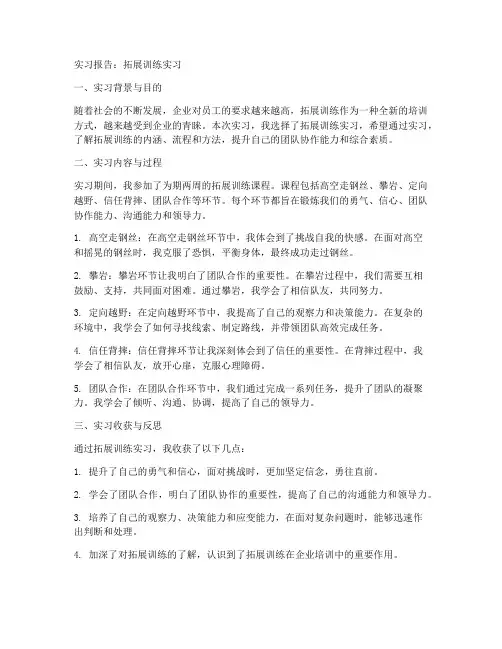 拓展训练实习报告