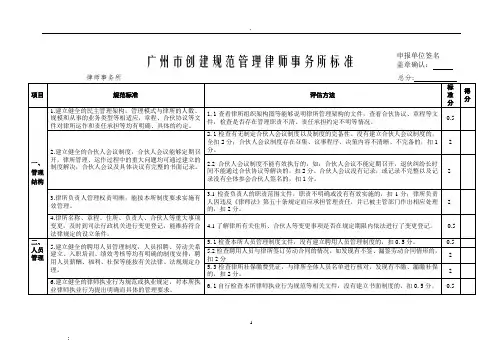 广州市创建规范管理律师事务所标准
