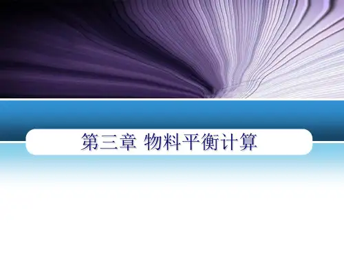 第三章 物料平衡计算
