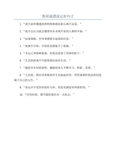 鲁滨逊漂流记好句子
