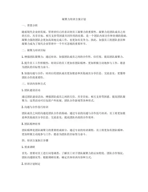 凝聚力培训方案计划