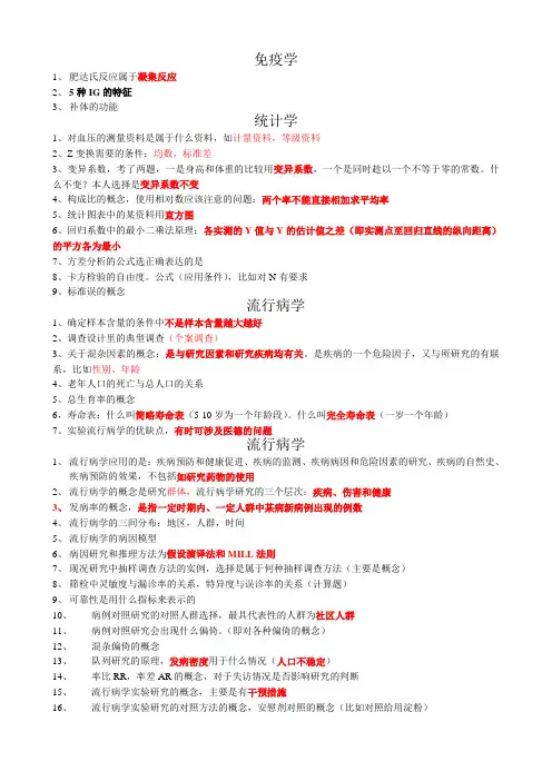 疾病控制中级考试内容