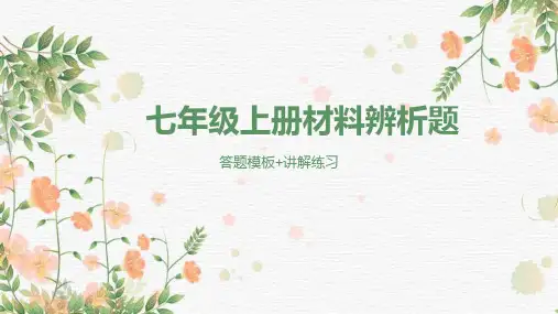 2023--2024学年部编版七年级历史上册期末复习材料辨析题+课件+