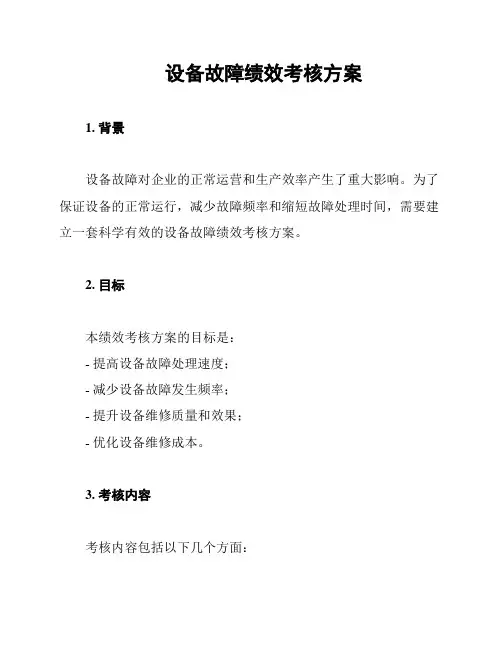 设备故障绩效考核方案