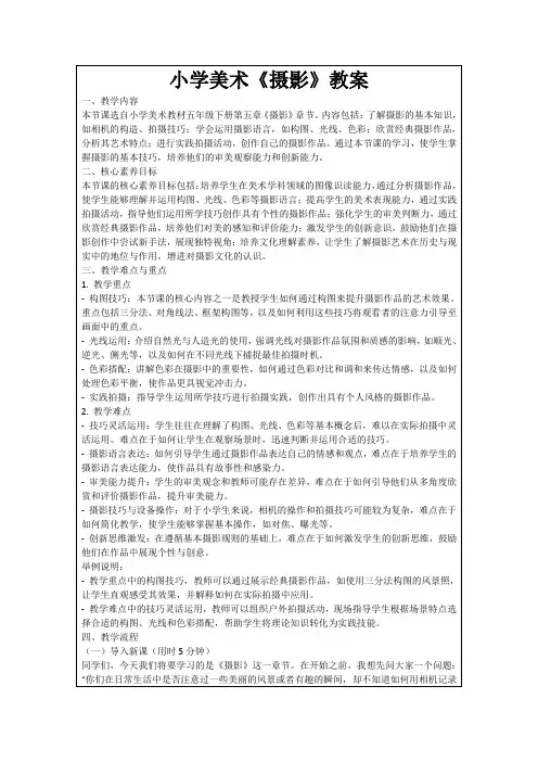 小学美术《摄影》教案