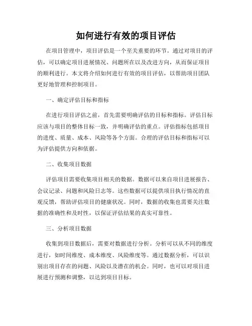 如何进行有效的项目评估