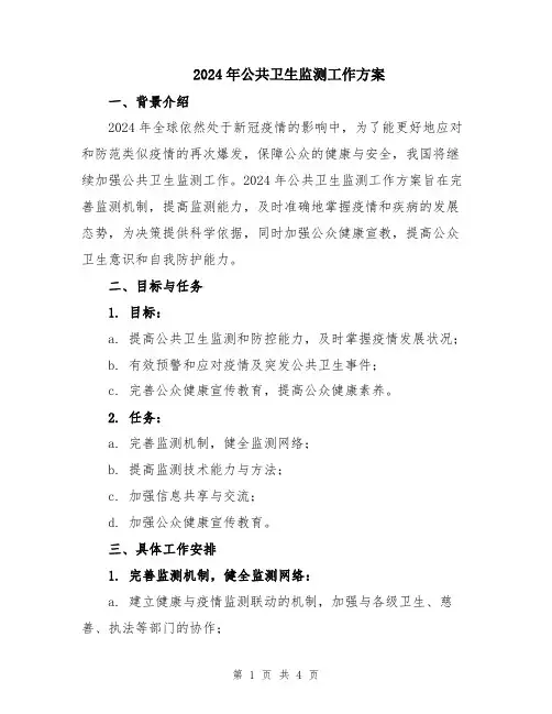2024年公共卫生监测工作方案