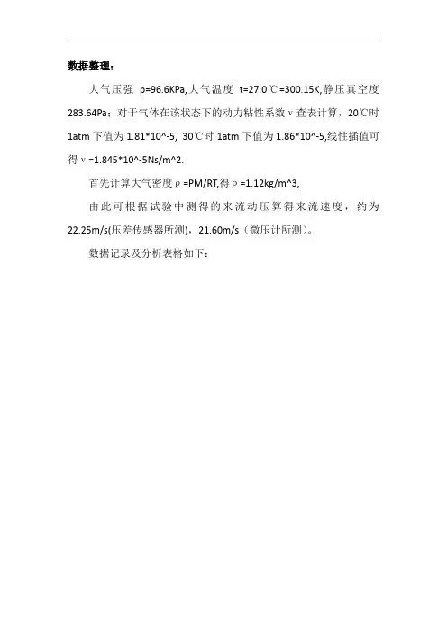 沿程阻力实验报告