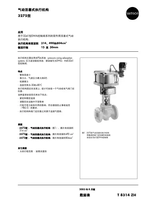 气动活塞式执行机构