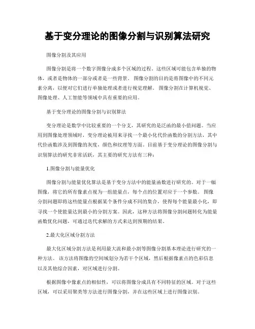 基于变分理论的图像分割与识别算法研究