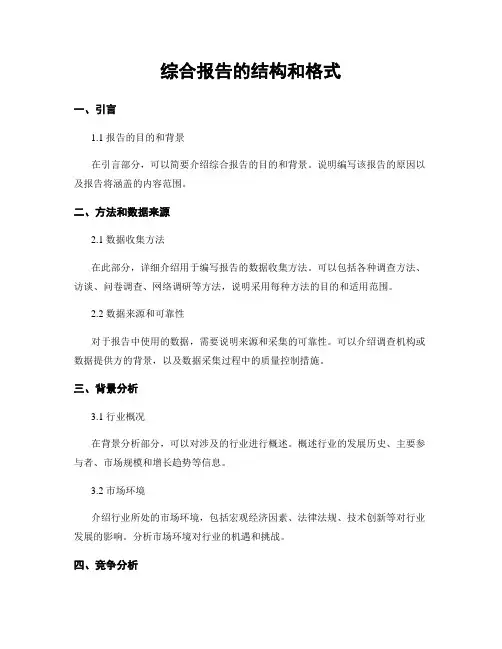 综合报告的结构和格式