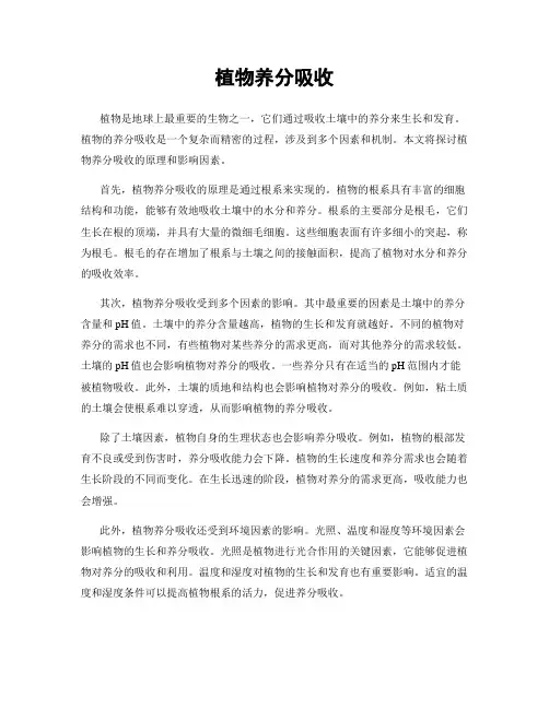 植物养分吸收