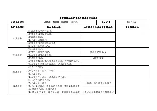 罗茨鼓风机维护保养及其安全技术规程