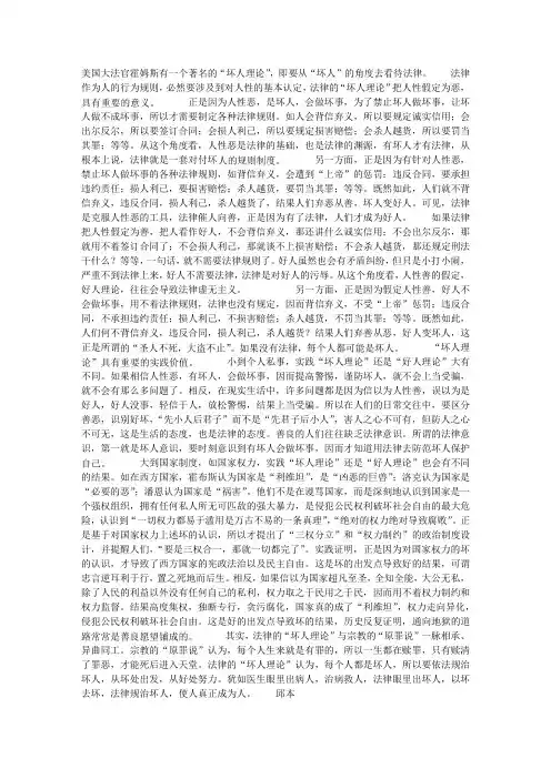 法律的“坏人理论”